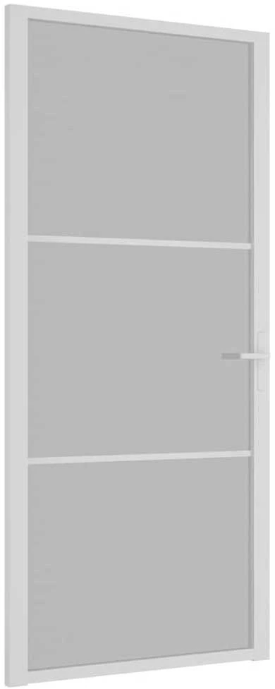 Vidaus durys, baltos, 93x201,5cm, matinis stiklas ir aliuminis