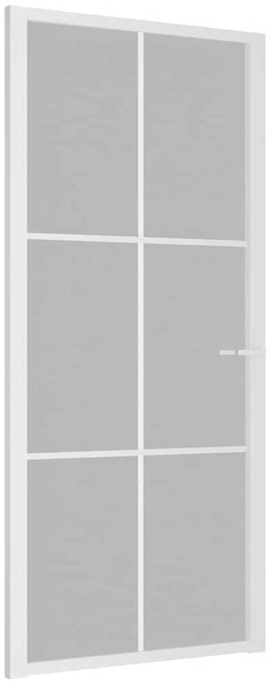 Vidaus durys, baltos, 93x201,5cm, matinis stiklas ir aliuminis