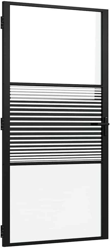 Stiklinės durys 102,5 x 3,5 x 201,5 cm Aliuminis Juoda