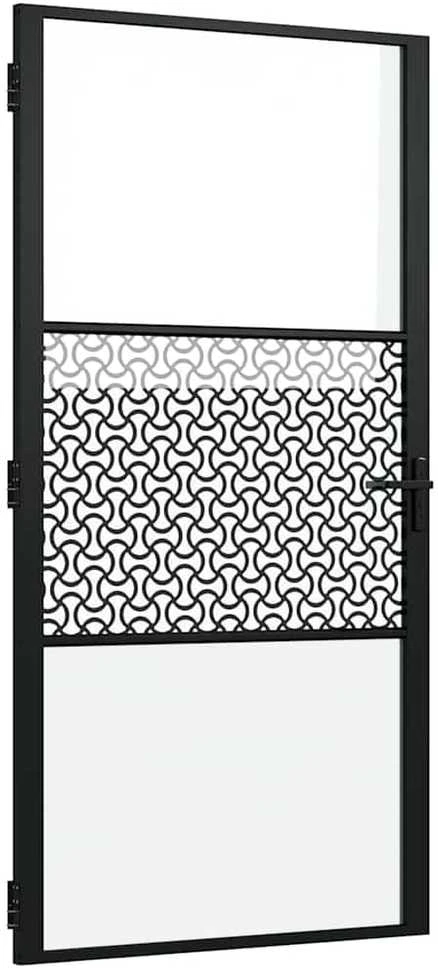 Stiklinės durys 102,5 x 3,5 x 201,5 cm Aliuminis Juoda