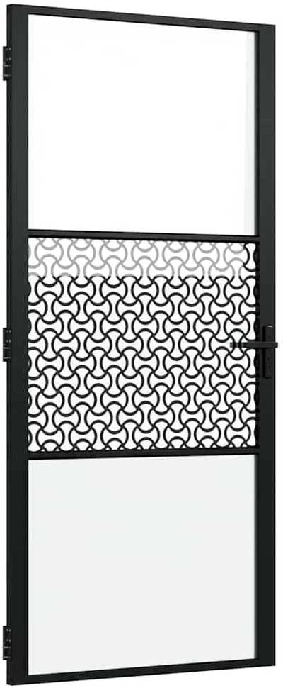 Stiklinės durys 93 x 3,5 x 201,5 cm Aliuminis Juoda