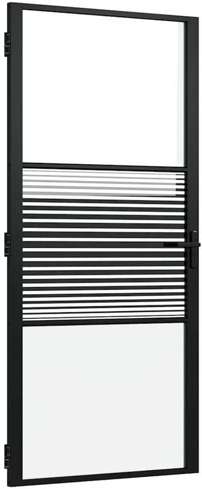 Stiklinės durys 93 x 3,5 x 201,5 cm Aliuminis Juoda