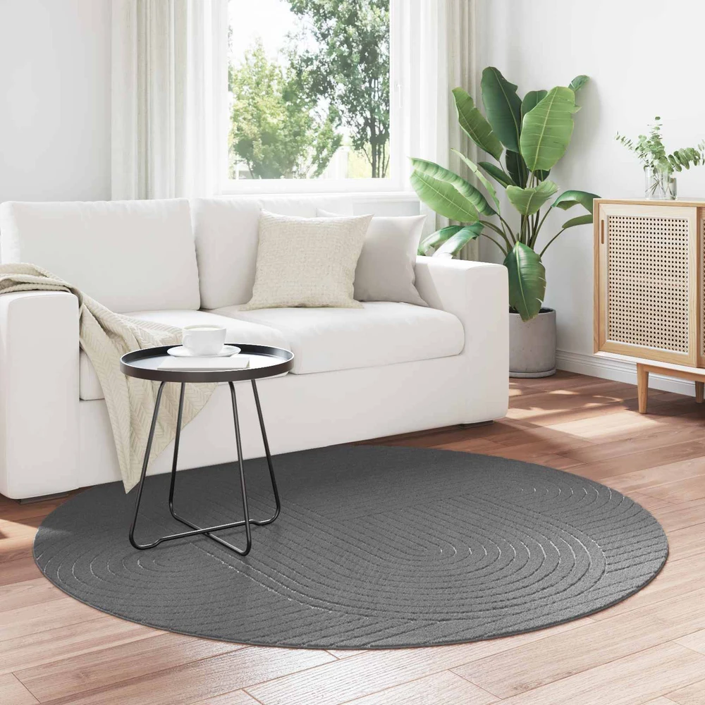 Vidaus ir lauko kilimas PALMERAS Antracitas Ø 120 CM