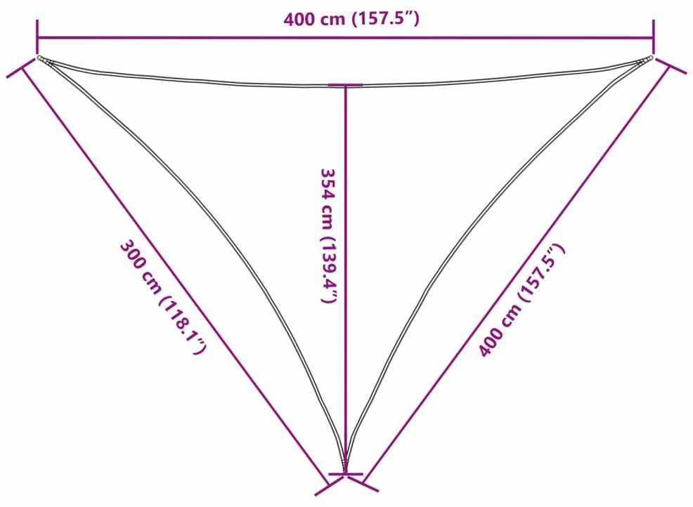 Uždanga nuo saulės, antracito, 3x4x4m, trikampė