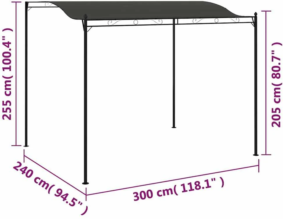 Uždanga nuo saulės, antracito spalvos, 3x2,4m