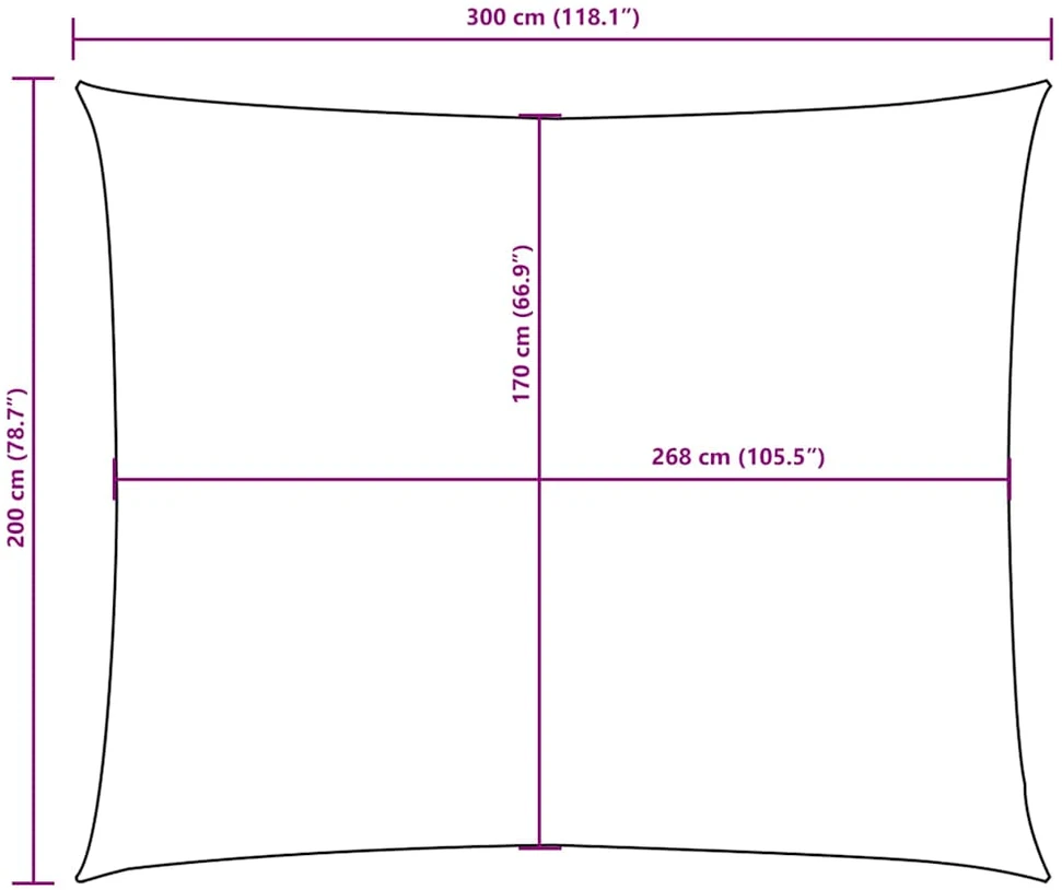 Uždanga nuo saulės, balta, 2x3m, oksfordo audinys, stačiakampė