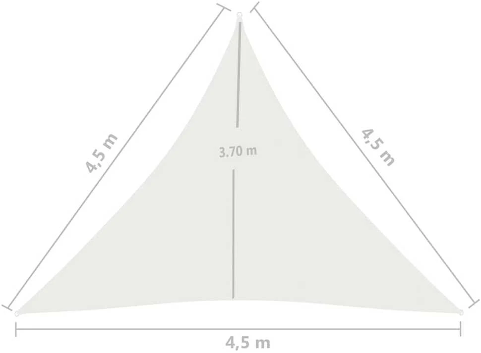 Uždanga nuo saulės, balta, 4,5x4,5x4,5m, HDPE, 160g/m²