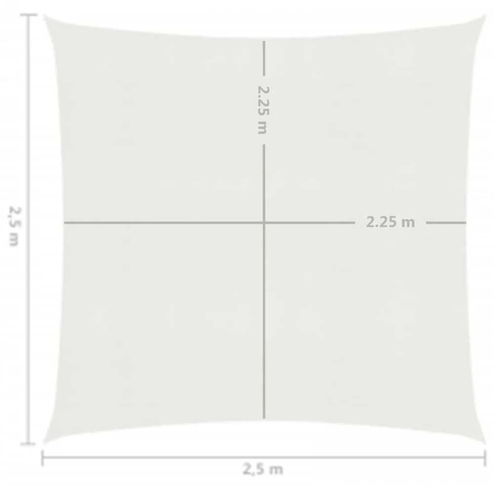 Uždanga nuo saulės, baltos spalvos, 2,5x2,5m, HDPE, 160g/m²
