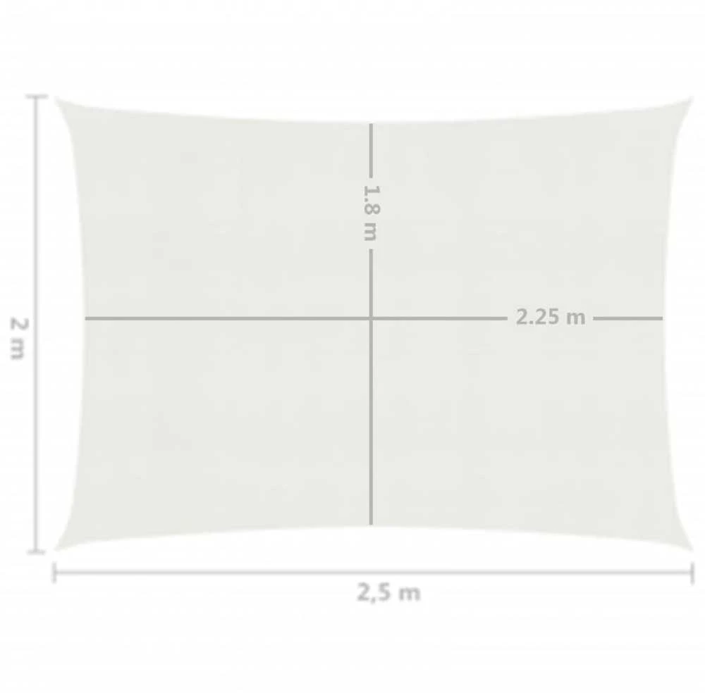 Uždanga nuo saulės, baltos spalvos, 2x2,5m, HDPE, 160g/m²