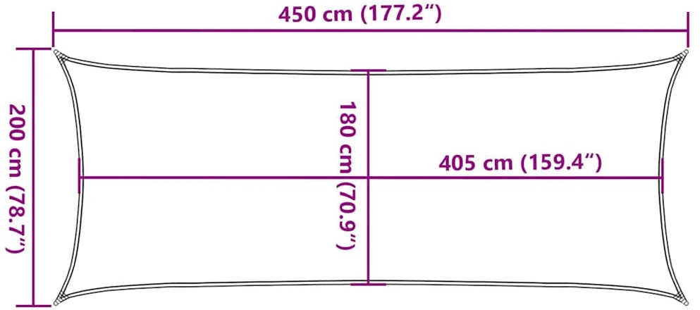 Uždanga nuo saulės, baltos spalvos, 2x4,5m, HDPE, 160g/m²