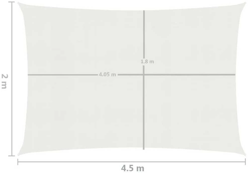 Uždanga nuo saulės, baltos spalvos, 2x4,5m, HDPE, 160g/m²