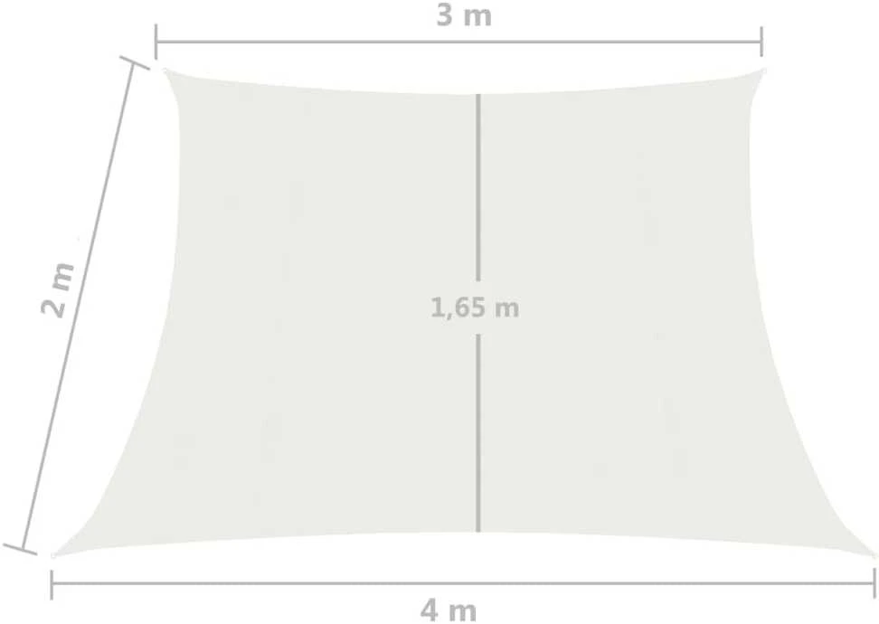 Uždanga nuo saulės, baltos spalvos, 3/4x2m, HDPE, 160g/m²