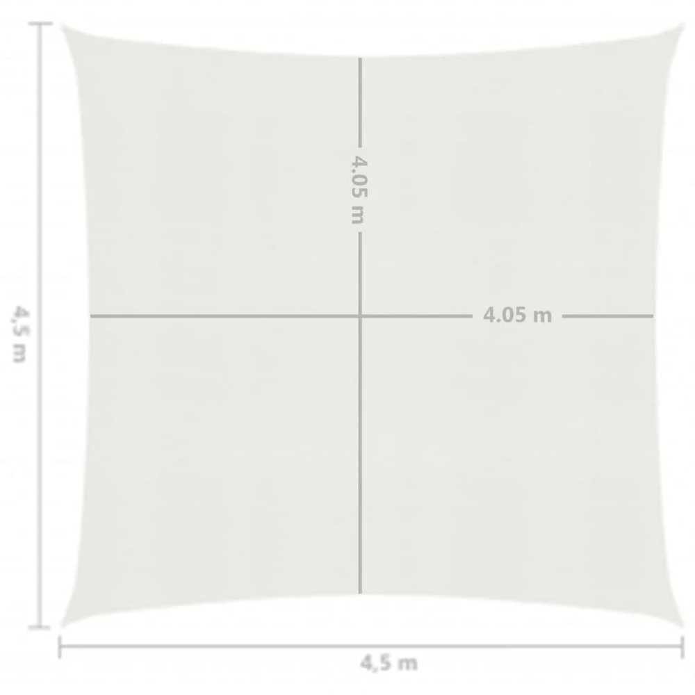 Uždanga nuo saulės, baltos spalvos, 4,5x4,5m, HDPE, 160g/m²