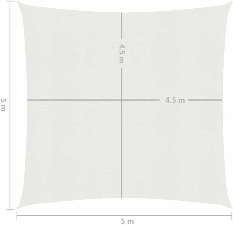 Uždanga nuo saulės, baltos spalvos, 5x5m, HDPE, 160g/m²