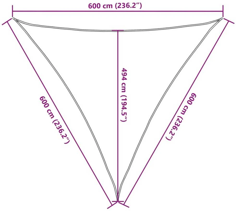 Uždanga nuo saulės, baltos spalvos, 6x6x6m, HDPE, 160g/m²
