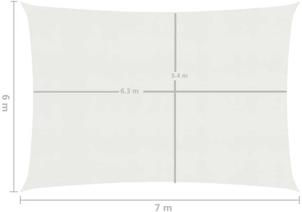 Uždanga nuo saulės, baltos spalvos, 6x7m, HDPE, 160g/m²
