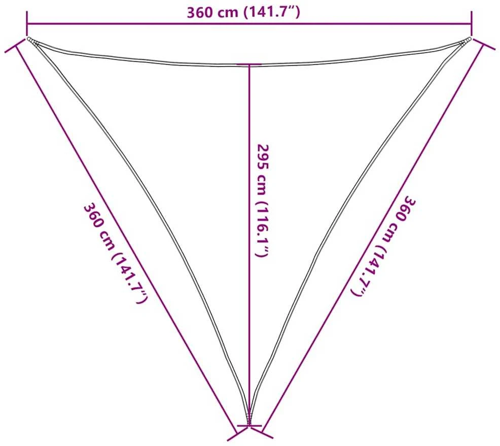 Uždanga nuo saulės, geltona, 3,6x3,6x3,6m, HDPE, 160g/m²