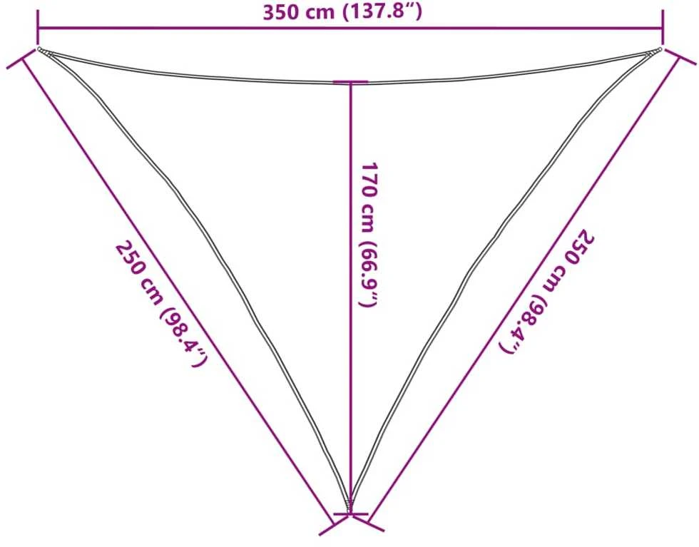 Uždanga nuo saulės, juodos spalvos, 2,5x2,5x3,5m, HDPE, 160g/m²