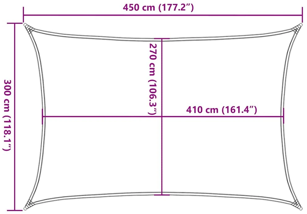 Uždanga nuo saulės, juodos spalvos, 3x4,5m, HDPE, 160g/m²