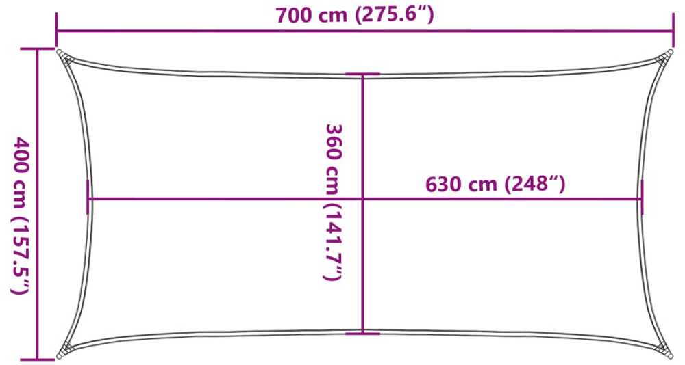 Uždanga nuo saulės, juodos spalvos, 4x7m, HDPE, 160g/m²