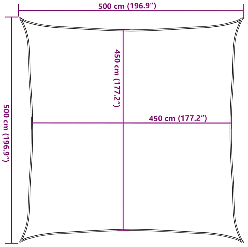 Uždanga nuo saulės, juodos spalvos, 5x5m, HDPE, 160g/m²