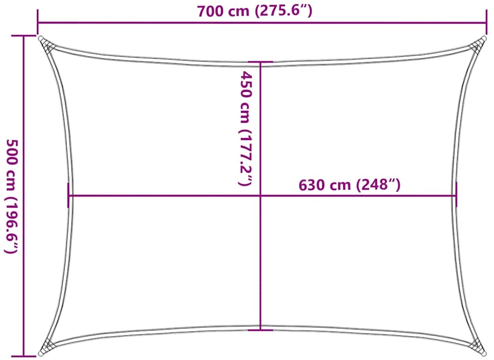 Uždanga nuo saulės, juodos spalvos, 5x7m, HDPE, 160g/m²