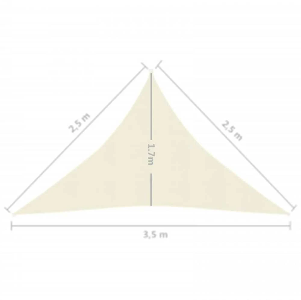 Uždanga nuo saulės, kreminė, 2,5x2,5x3,5m, HDPE, 160g/m²