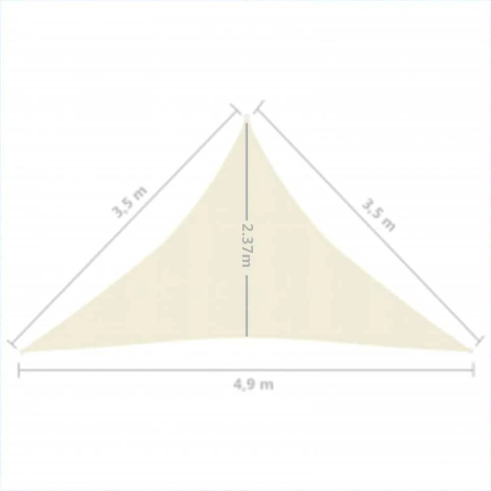 Uždanga nuo saulės, kreminė, 3,5x3,5x4,9m, HDPE, 160g/m²
