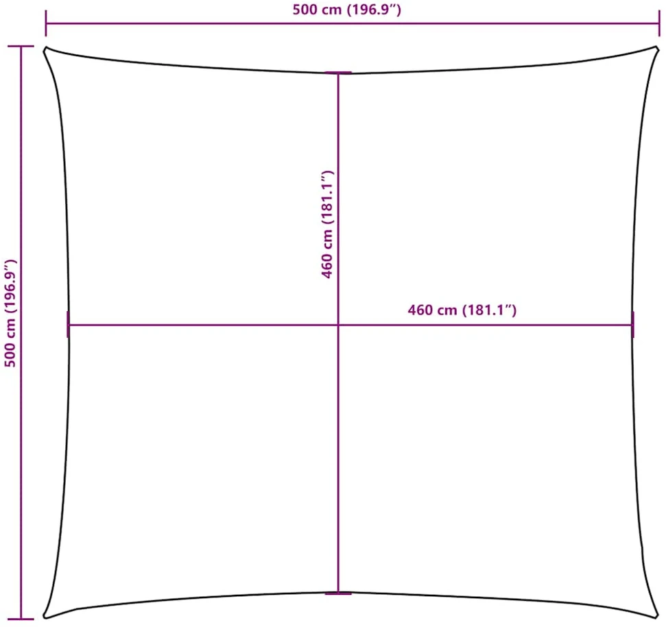 Uždanga nuo saulės, kreminė, 5x5m, oksfordo audinys, kvadratinė