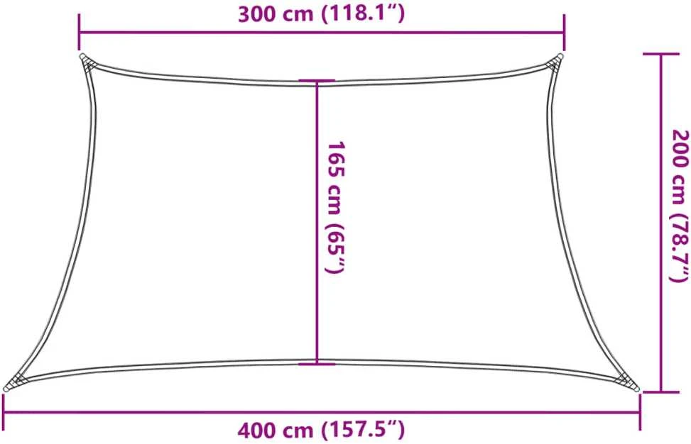 Uždanga nuo saulės, kreminės spalvos, 3/4x2m, HDPE, 160g/m²