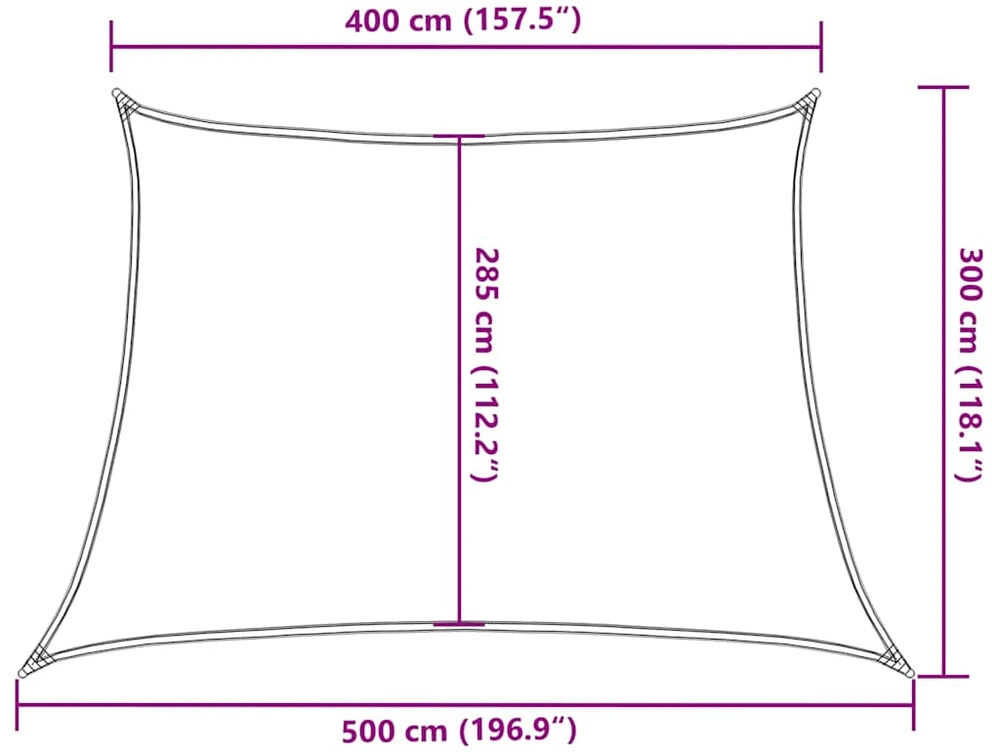 Uždanga nuo saulės, kreminės spalvos, 4/5x3m, HDPE, 160g/m²
