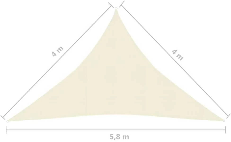 Uždanga nuo saulės, kreminės spalvos, 4x4x5,8m, HDPE, 160g/m²