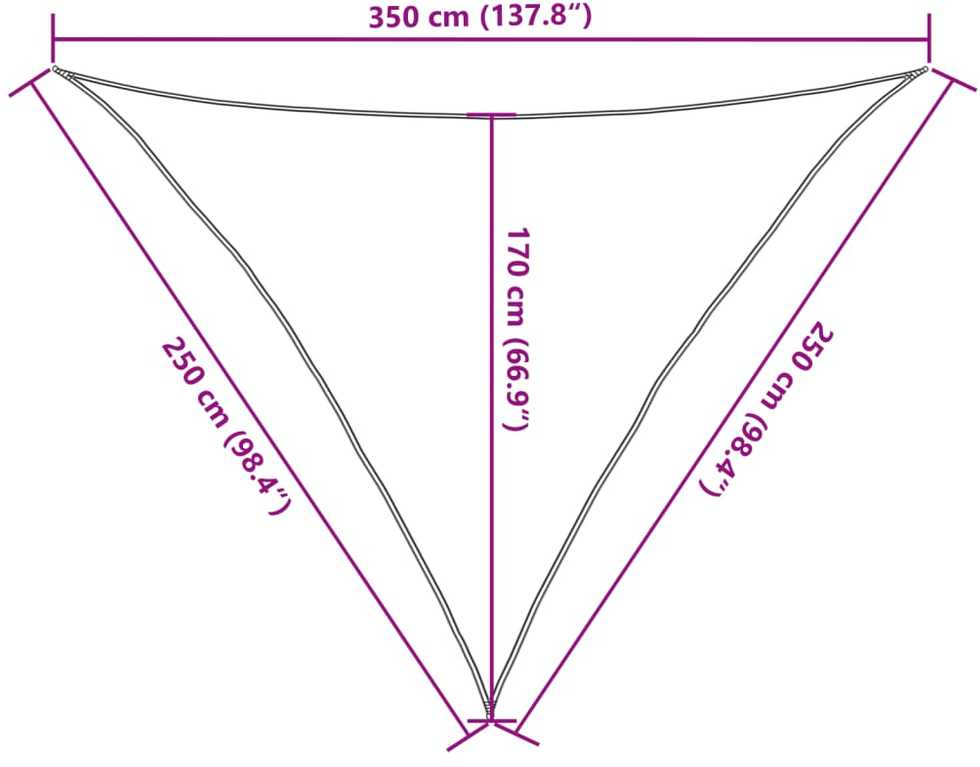 Uždanga nuo saulės, mėlyna, 2,5x2,5x3,5m, HDPE, 160g/m²