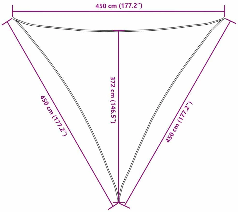 Uždanga nuo saulės, mėlyna, 4,5x4,5x4,5m, oksfordo audinys