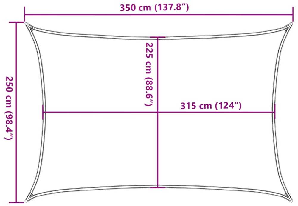 Uždanga nuo saulės, mėlynos spalvos, 2,5x3,5m, HDPE, 160g/m²