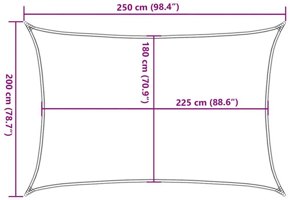Uždanga nuo saulės, mėlynos spalvos, 2x2,5m, HDPE, 160g/m²