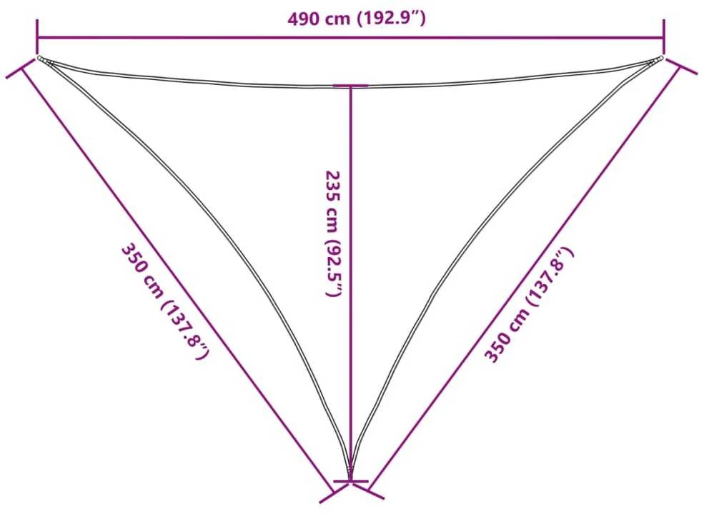 Uždanga nuo saulės, oranžinė, 3,5x3,5x4,9m, oksfordo audinys
