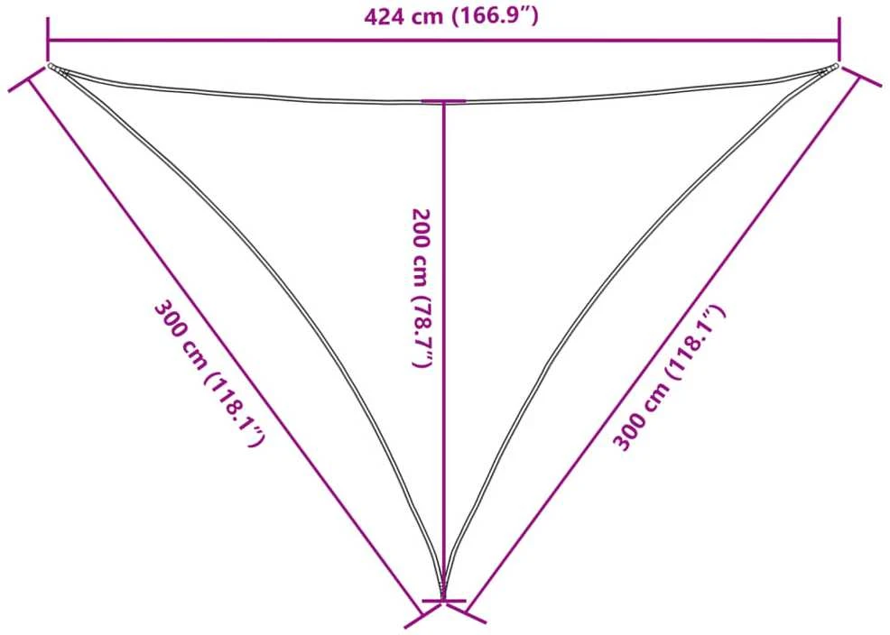 Uždanga nuo saulės, oranžinė, 3x3x4,24m, oksfordo audinys