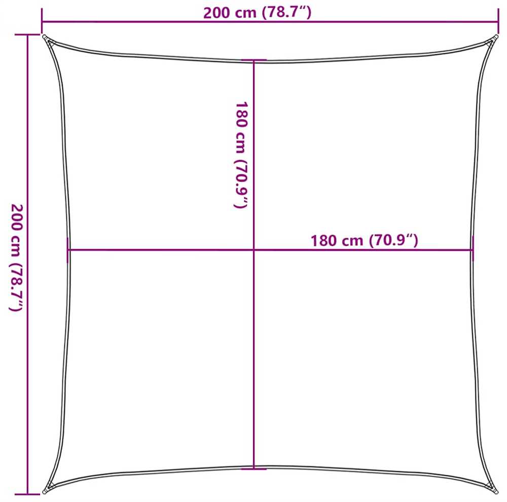 Uždanga nuo saulės, oranžinės spalvos, 2x2m, HDPE, 160g/m²