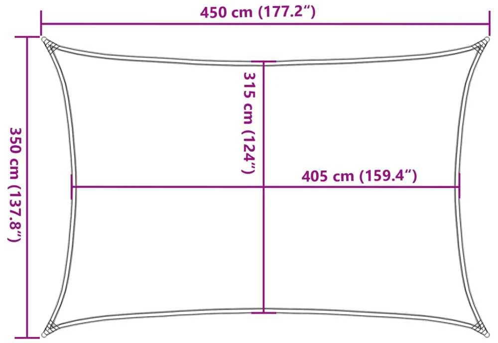 Uždanga nuo saulės, oranžinės spalvos, 3,5x4,5m, HDPE, 160g/m²