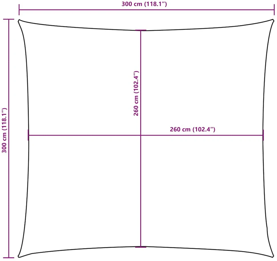 Uždanga nuo saulės, oražinė, 3x3m, oksfordo audinys, kvadratinė