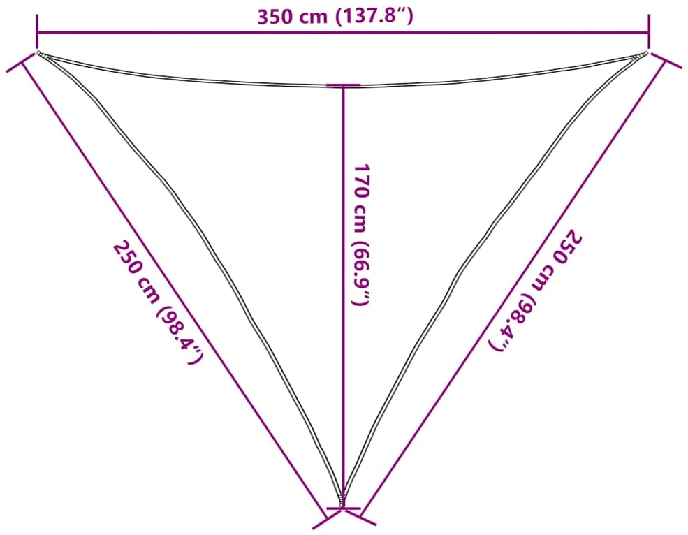 Uždanga nuo saulės, raudona, 2,5x2,5x3,5m, HDPE, 160g/m²