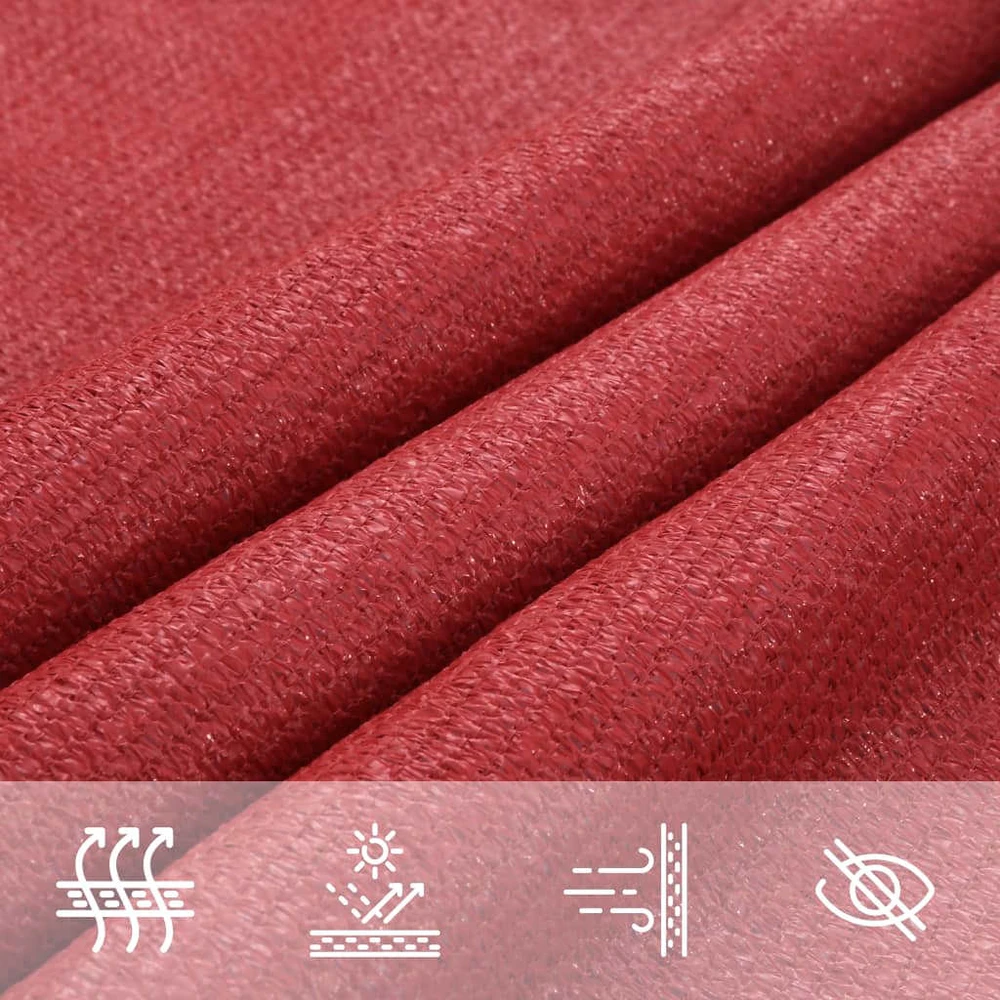 Uždanga nuo saulės, raudona, 3,5x3,5x4,9m, HDPE, 160g/m²