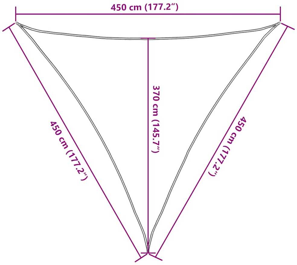 Uždanga nuo saulės, raudona, 4,5x4,5x4,5m, HDPE, 160g/m²
