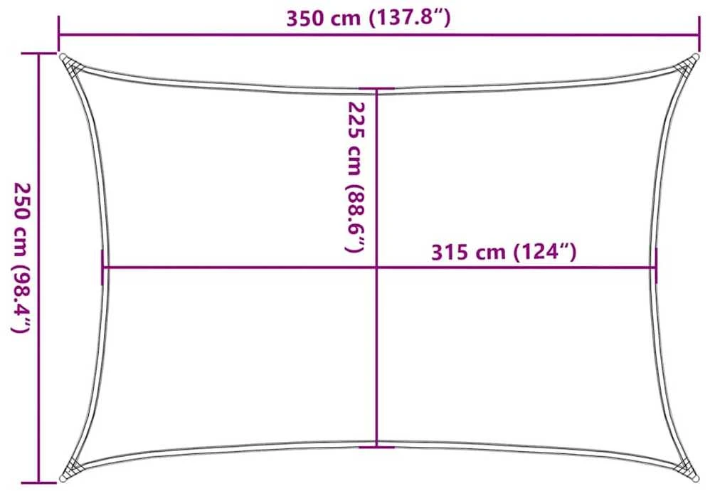 Uždanga nuo saulės, raudonos spalvos, 2,5x3,5m, HDPE, 160g/m²