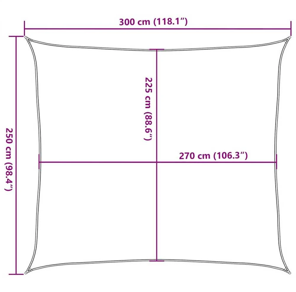 Uždanga nuo saulės, raudonos spalvos, 2,5x3m, HDPE, 160g/m²