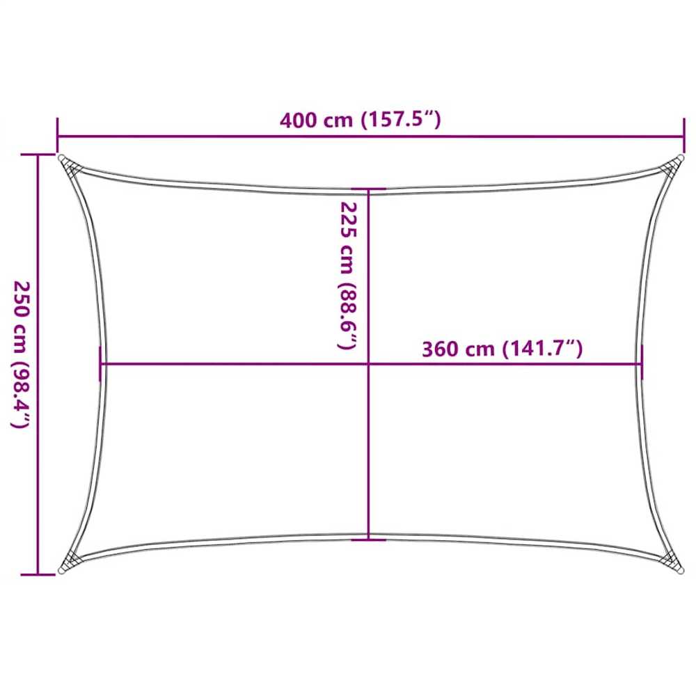 Uždanga nuo saulės, raudonos spalvos, 2,5x4m, HDPE, 160g/m²
