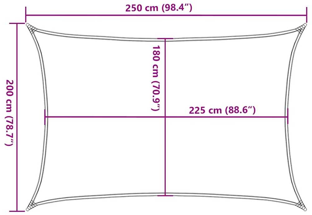 Uždanga nuo saulės, raudonos spalvos, 2x2,5m, HDPE, 160g/m²