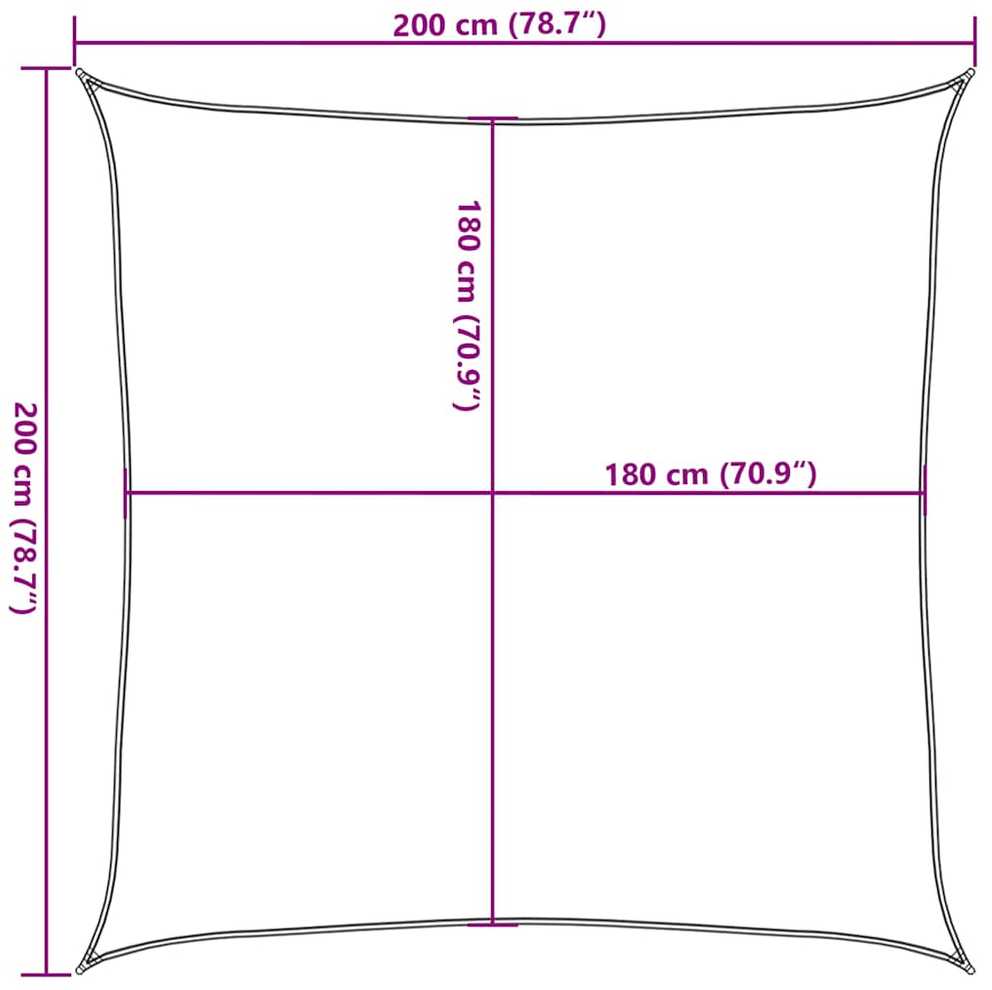 Uždanga nuo saulės, raudonos spalvos, 2x2m, HDPE, 160g/m²