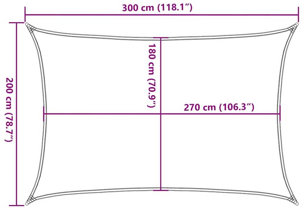 Uždanga nuo saulės, raudonos spalvos, 2x3m, HDPE, 160g/m²
